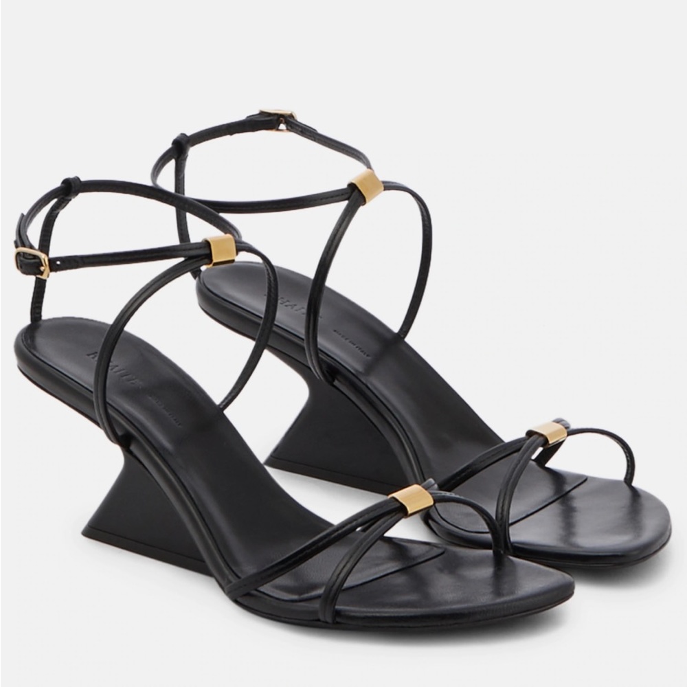 KHAITE Seneca Leather Wedge Sandals